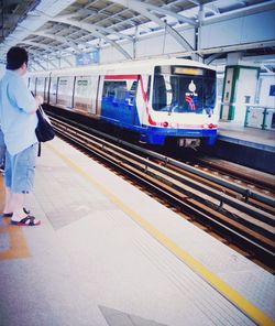 Train at railroad station platform