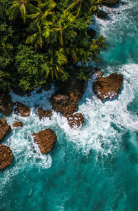 High angle view of sea