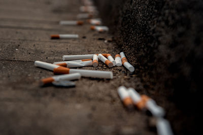 Close-up of cigarette smoking