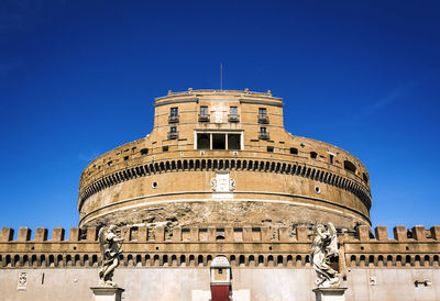 View of the mausoleum of hadrian in rome in a clear sunny day