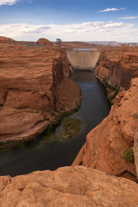 Rock formations at riverbank