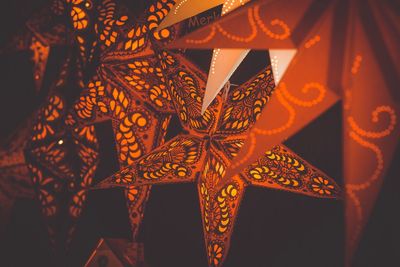 Close-up view of electric lamp