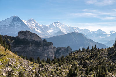 Scenic view of mountains against sky