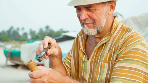 Portrait of man working