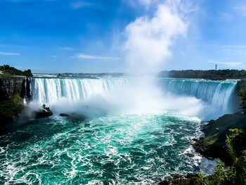 Scenic view of waterfall