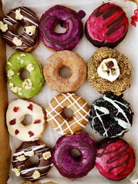 Directly above shot of multi colored candies