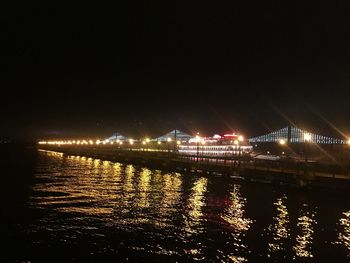 Illuminated city at night