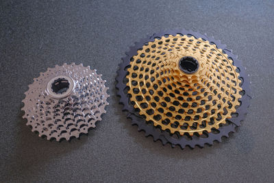 High angle view of hole on table