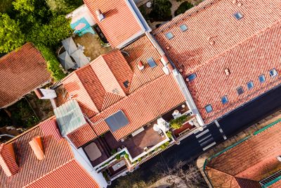 Aerial view of a private residence with terrace in lisbon downtown, portugal.