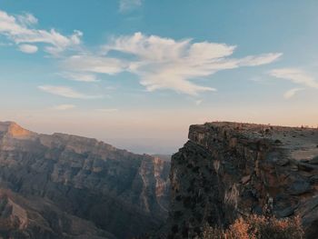 Scenic view of rocky mountains against sky