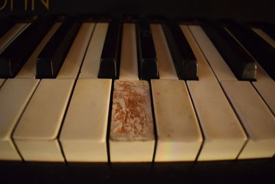 Close-up of piano keys