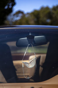 Close-up of car window