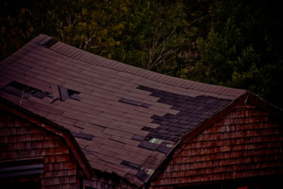 Low angle view of roof against sky