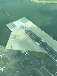 High angle view of airplane