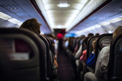 Interior of an airplane