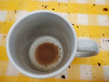 Directly above shot of coffee on table