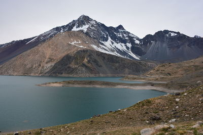 Mountain snow and lagoon