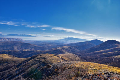 Scenic view of mountains against sky