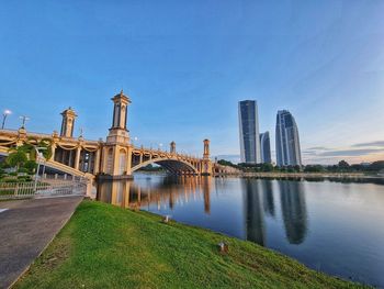 Modern buildings in city against sky