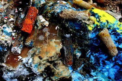 Close-up of rocks in water