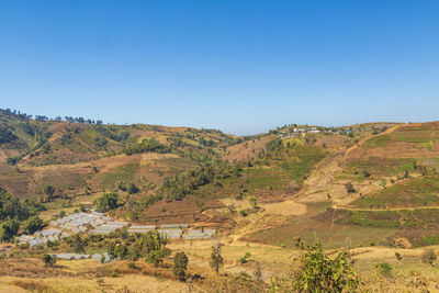 Beautiful mountain views at mae tho national park, chiang mai, thailand