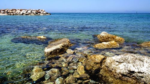 Rocks in sea