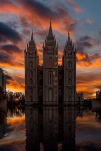 Reflection of buildings in water