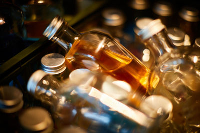 Close-up of bottles