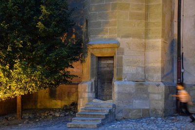 Staircase by historic building