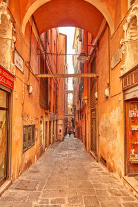 Empty corridor of historic building