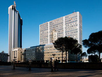 People in business district in naples