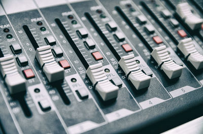 Close-up of sound mixer