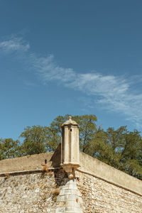 Low angle view of cross against sky