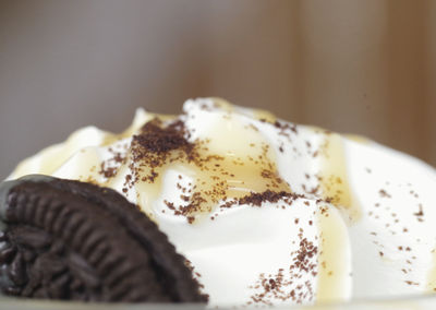 Close-up of cake slice in plate