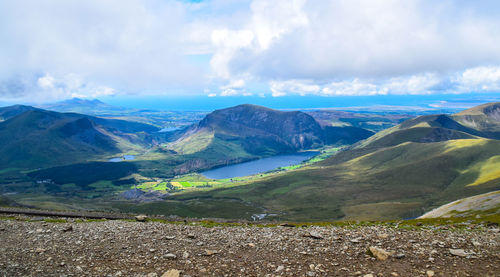 Panoramic view of landscape against cloudy sky