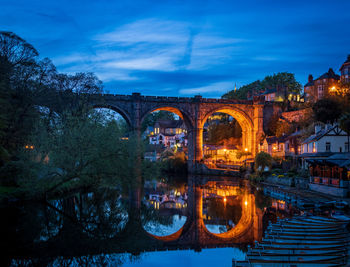 Bridge over river against sky