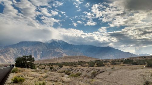 Scenic view of mountains against sky