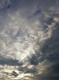 Low angle view of cloudy sky