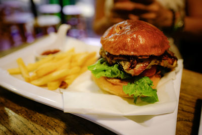 Close-up of food on plate