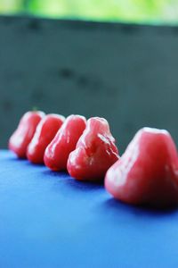 Close-up of water apple on table