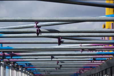 Close-up of bridge against sky