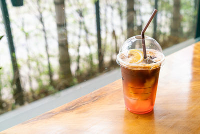 Close-up of drink on table