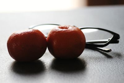 Close-up of apples on table
