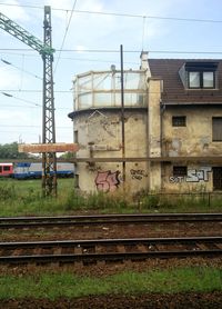 Railroad tracks against sky