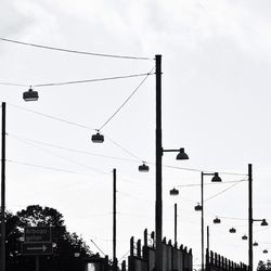 Low angle view of power lines