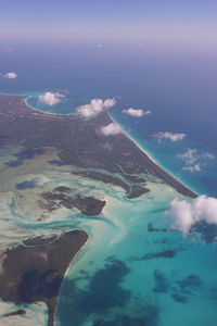 Aerial view of sea against sky