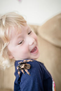 Close-up of cute baby girl