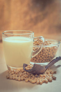 Close-up of breakfast on table