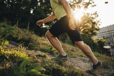 Man running on field