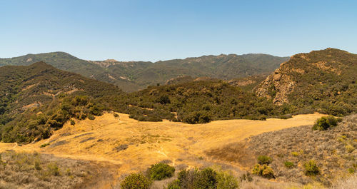 Scenic view of landscape against clear sky